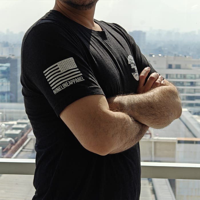 Polera SigSauer Grid Charcoal Black Triblend1