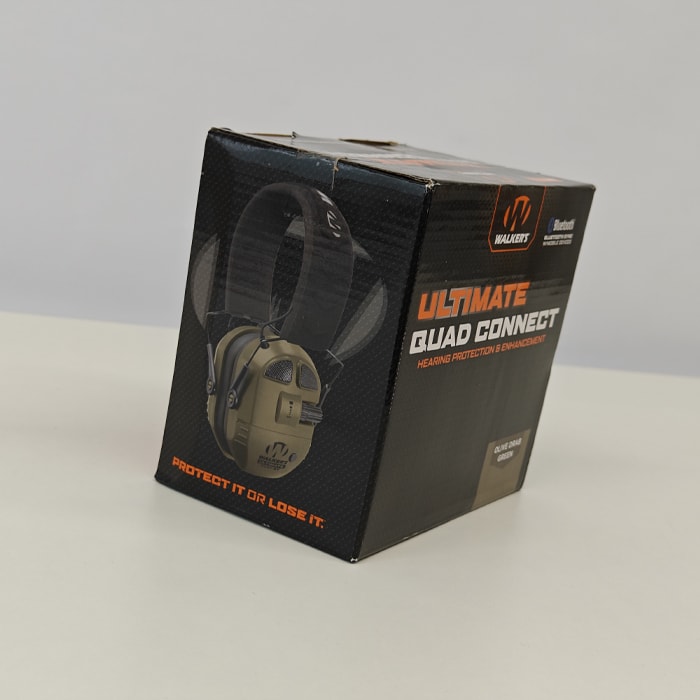 Walker's Ultimate Quad Connect Electronic Earmuffs with Bluetooth (NRR 26dB) Olive Drab1