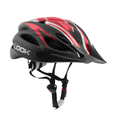 CASCO MTB CON VISERA ROJO