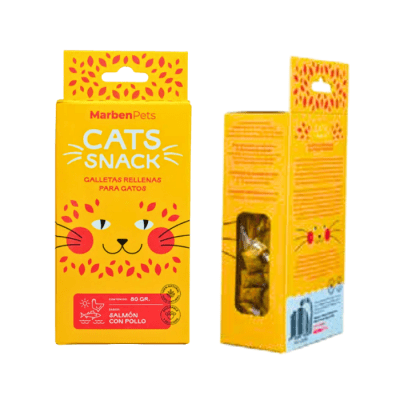 CATS SNACK GALLETA RELLENA SALMON CON POLLO 80GR1