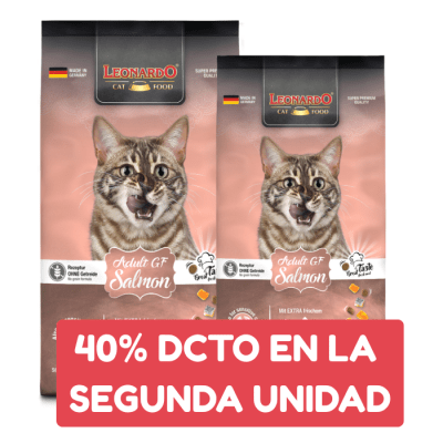 2x Leonardo ADULT GF SALMON 1,8 KG - 2do con 40% dcto1