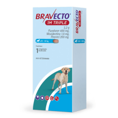 BRAVECTO 1M TRIPLE PERRO 20-40 KG X 1 COMP