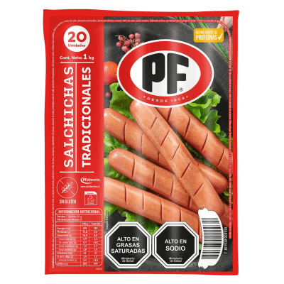 SALCHICHA TRADICIONAL PF 1KG/ 20 UNIDADES1