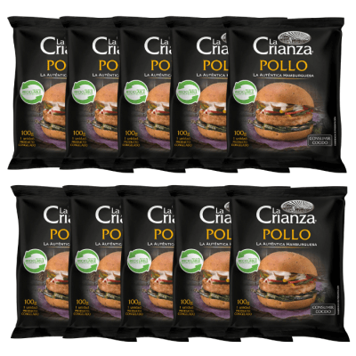 PACK HAMBURGUESA LA CRIANZA POLLO 10X1