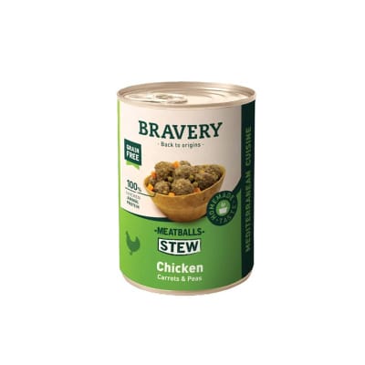 BRAVERY LATA MEATBALLS STEW CHICKEN DOG1