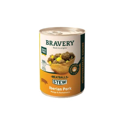 BRAVERY LATA MEATBALLS STEW IBERIAN PORK DOG1