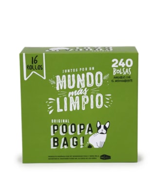 POOPA BAG CAJA 16 ROLLOS / 240 BOLSAS1