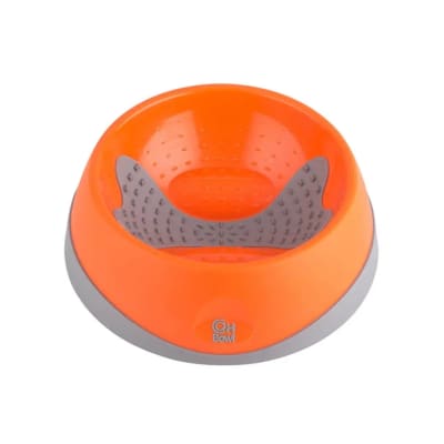 LICKIMAT BOWL ORANGE FOR DOG1