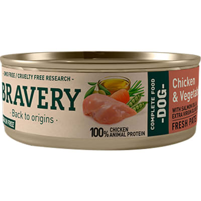 BRAVERY LATA DOG CHICKEN AND VEGETALES