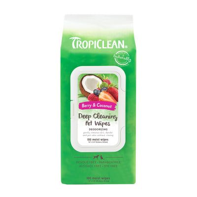 TROPICLEAN WIPES BERRY & COCONUT CLEANING1
