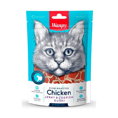 WANPY CHICKEN JERKY & CODFISH SUSHI CAT1