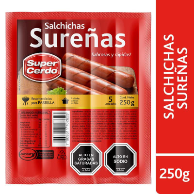 Salchichas Sureñas Super Cerdo 250 gr1