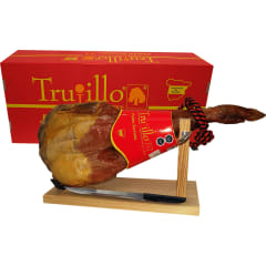 Pata de Jamón Serrano Trujillo Paleta Etiqueta Roja 4 kg. + Atril y Cuchillo