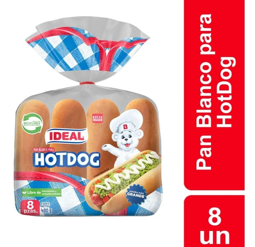 Pan HotDog Ideal 480 gr.