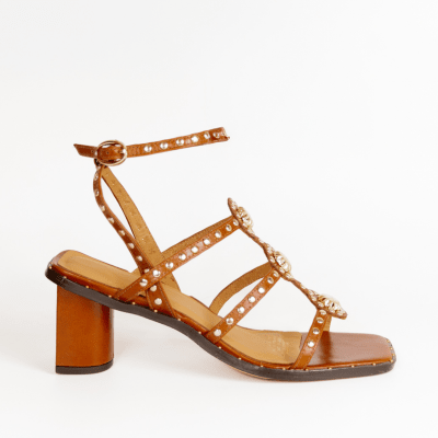 SANDALIA CUERO MOKA ORO1