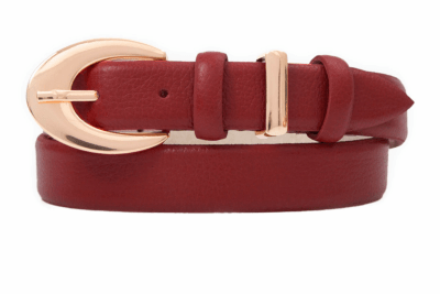 CINTURON CUERO LUISA ROJO OSCURO1