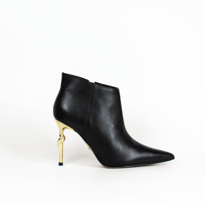 BOTIN CUERO NEGRO TACO ORO2