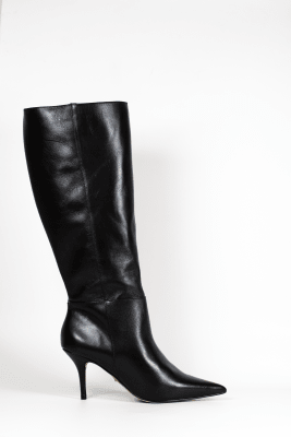 BOTA CUERO NEGRO TACO DELGADO1