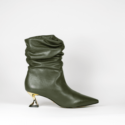 BOTIN CUERO VERDE OLIVA TACO DORADO2