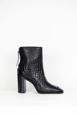 BOTIN CUERO NEGRO CROCO PUNTA CUADRADA1