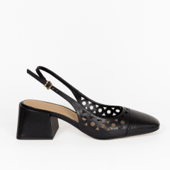 ZAPATO CUERO NEGRO CALADO