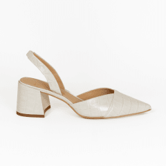 ZAPATO CUERO CROCO MARFIL