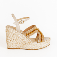 SANDALIA CUERO PLATAFORMA BOHO NUDE