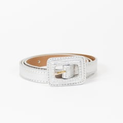 CINTURON CUERO SELENE PLATA