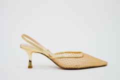 SANDALIA DORADA TELA STRASS