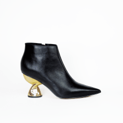 BOTIN CUERO NEGRO TACO ESTRUCTRA