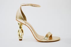 Sandalia Champagne Taco Cadena