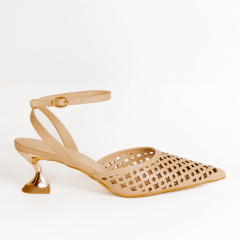 ZAPATO CUERO CALADO NUDE