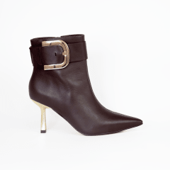 BOTIN CUERO CHOCO BROCHE