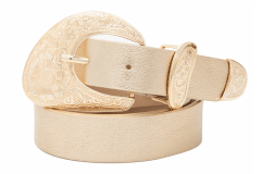 CINTURON CUERO SAYURI DORADO