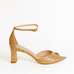 ZAPATO CUERO AVESTRUZ MOKA