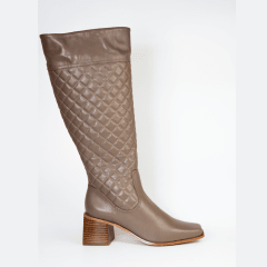 BOTA CUERO CAPITONE TAUPE