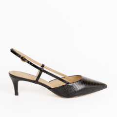 ZAPATO CUERO LAGARTIJA NEGRO