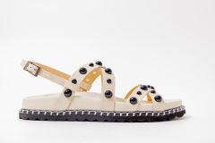 SANDALIA NUDE TACHA NEGRA