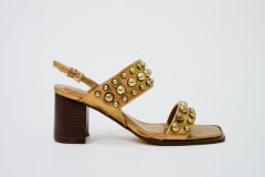 SANDALIA TACO GRUESO BRONCE