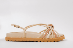 SANDALIA PLANA NUDO CAMEL
