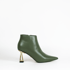 BOTIN CUERO VERDE OLIVA