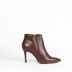 BOTIN CUERO CHOCO LINEA DORADA