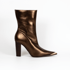 BOTIN CUERO GLAM BRONCE
