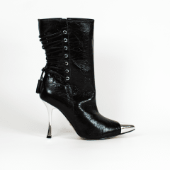 BOTIN NEGRO GLAM PUNTA PLATA