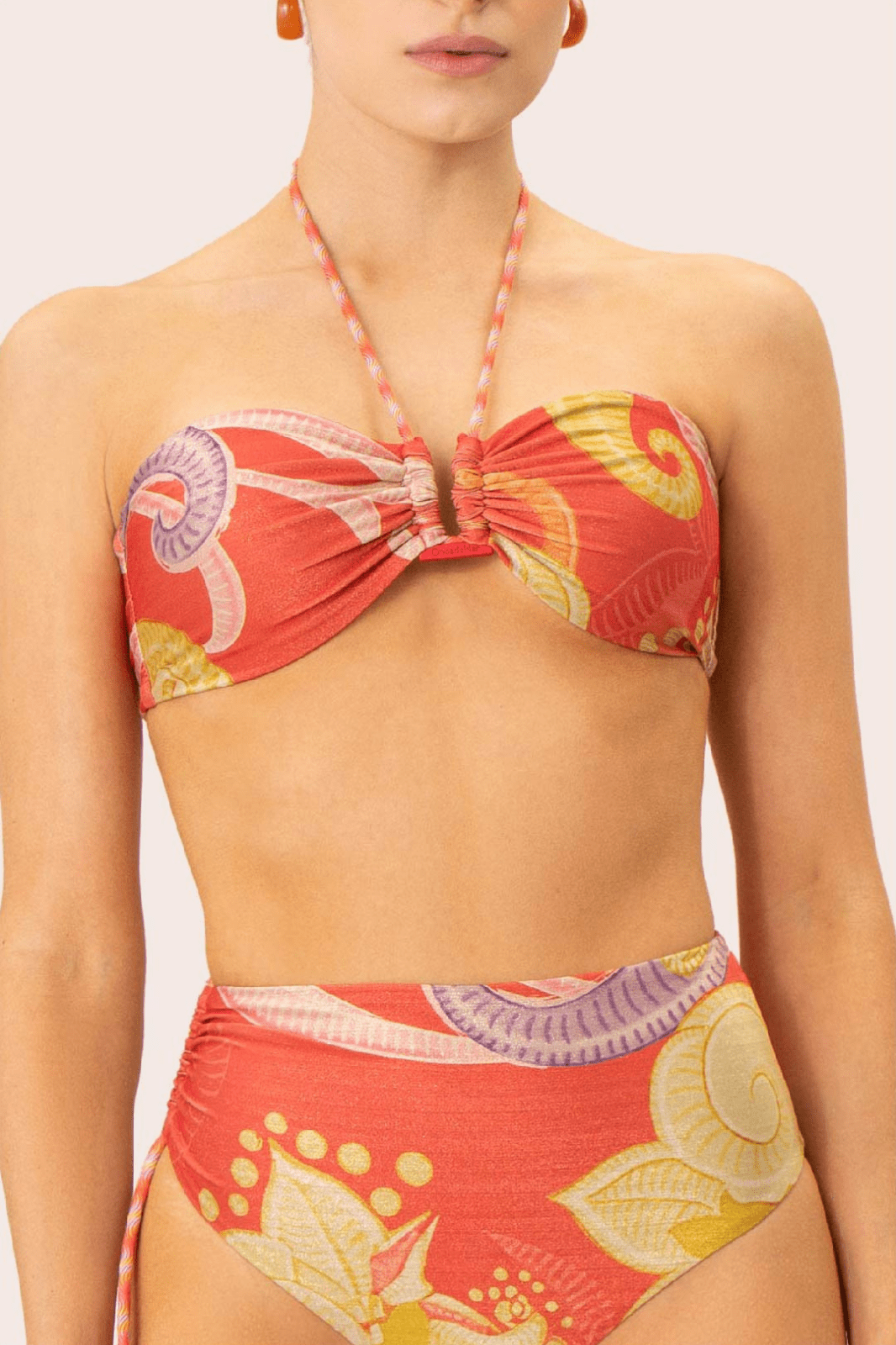Top de Bikini Bandeau Coral Estampado OndadeMar 21379/MIA1