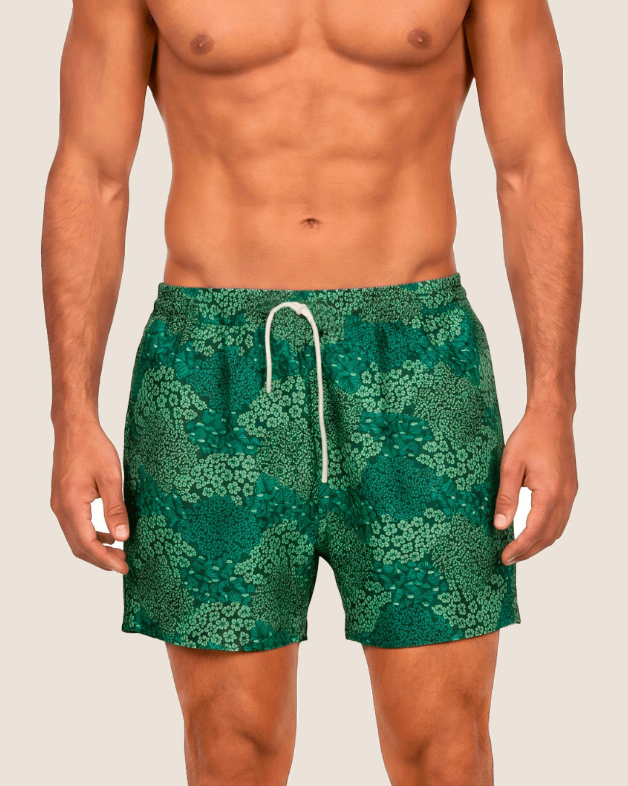 Traje de Baño Hombre Verde Estampado OndadeMar PN7249/FLORA1