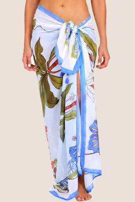 Pareo OndadeMar Celeste Estampado Botánico P156/PER