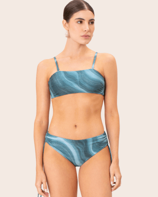 Top de Bikini Bandeau Estampado Azul OndadeMar 21474/GRA