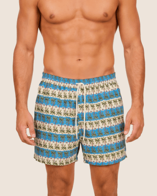Traje de Baño Hombre Azul Estampado Palmeras OndadeMar PN7249/PER2