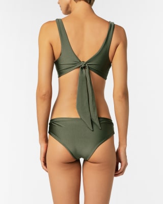 Calzón de bikini tiro medio y cintura ancha Trisha Green